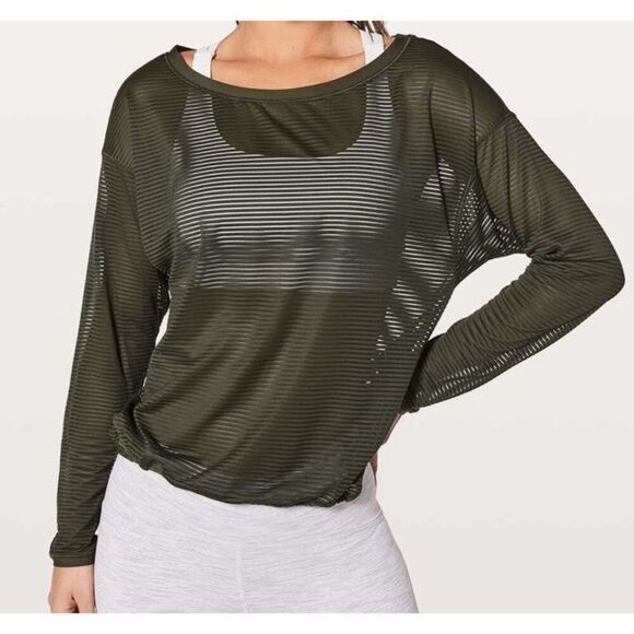lululemon athletica Tops - lululemon athletica Olive Long Sleeve Top NWOT
